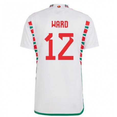 Kandiny Niño Camiseta Gales Danny Ward #12 Blanco 2ª Equipación 22-24 La Camisa Chile