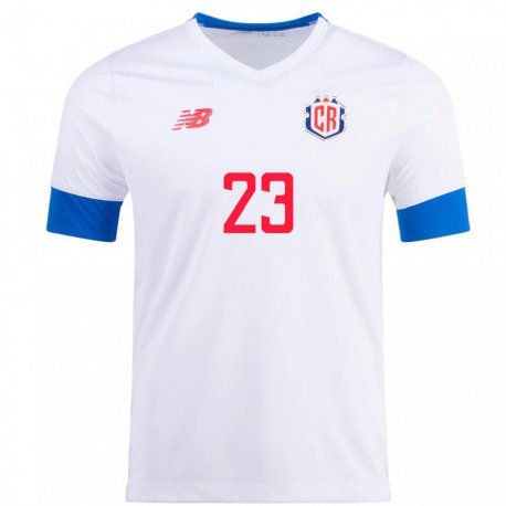 Kandiny Niño Camiseta Costa Rica Patrick Sequeira #23 Blanco 2ª Equipación 22-24 La Camisa Chile
