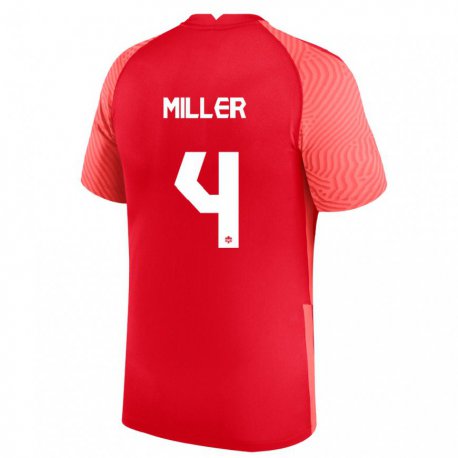 Kandiny Hombre Camiseta Canadá Kamal Miller #4 Rojo 1ª Equipación 22-24 La Camisa Chile