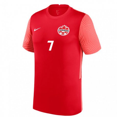 Kandiny Hombre Camiseta Canadá Stephen Eustaquio #7 Rojo 1ª Equipación 22-24 La Camisa Chile