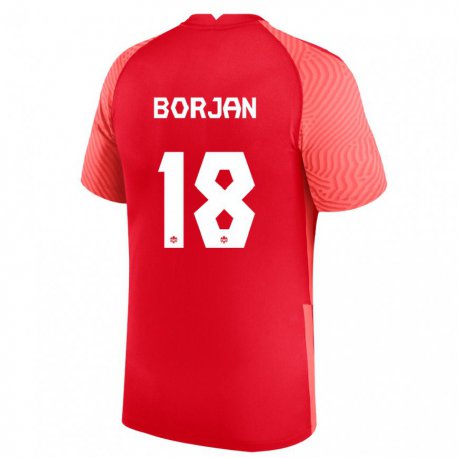 Kandiny Hombre Camiseta Canadá Milan Borjan #18 Rojo 1ª Equipación 22-24 La Camisa Chile