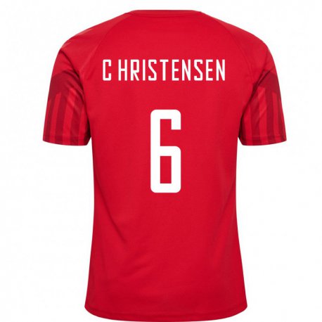 Kandiny Hombre Camiseta Dinamarca Andreas Christensen #6 Rojo 1ª Equipación 22-24 La Camisa Chile