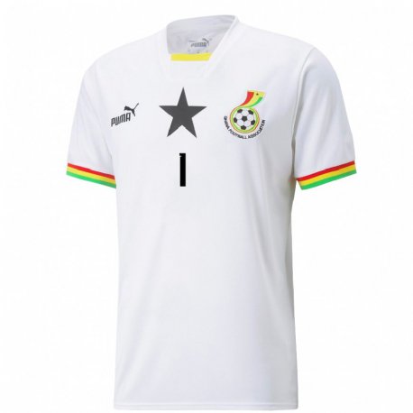 Kandiny Hombre Camiseta Ghana Richard Ofori #1 Blanco 1ª Equipación 22-24 La Camisa Chile