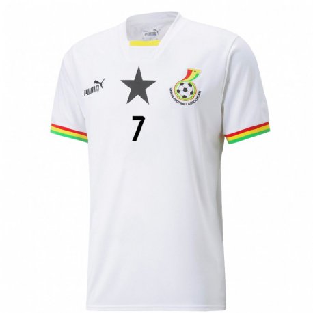 Kandiny Hombre Camiseta Ghana Issahaku Fatawu #7 Blanco 1ª Equipación 22-24 La Camisa Chile