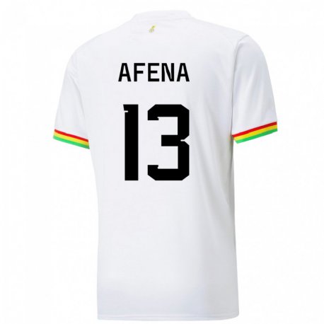 Kandiny Hombre Camiseta Ghana Felix Afena-gyan #13 Blanco 1ª Equipación 22-24 La Camisa Chile