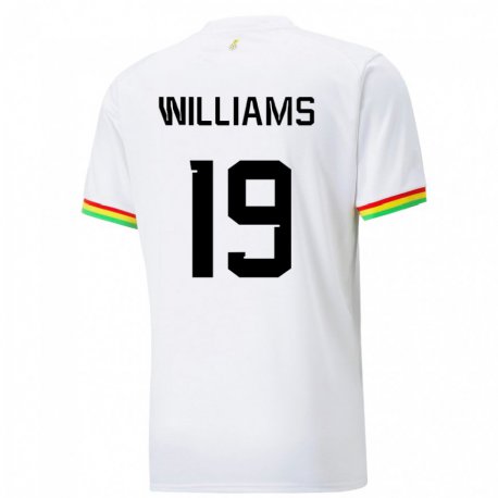 Kandiny Hombre Camiseta Ghana Inaki Williams #19 Blanco 1ª Equipación 22-24 La Camisa Chile