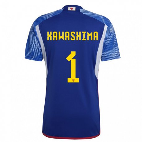 Kandiny Hombre Camiseta Japón Eiji Kawashima #1 Azul Real 1ª Equipación 22-24 La Camisa Chile