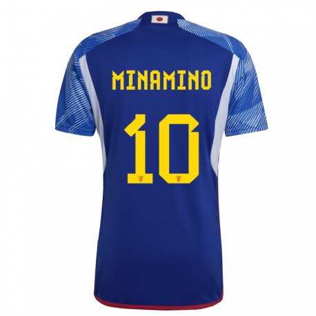 Kandiny Hombre Camiseta Japón Takumi Minamino #10 Azul Real 1ª Equipación 22-24 La Camisa Chile