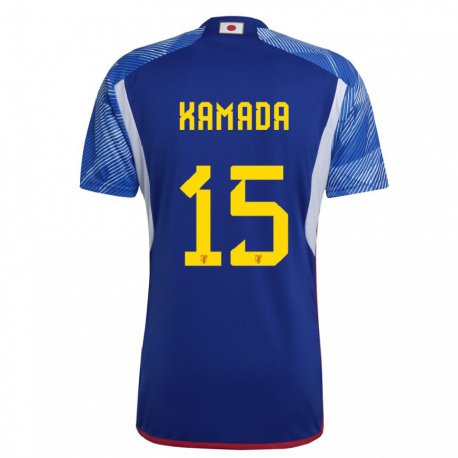 Kandiny Hombre Camiseta Japón Daichi Kamada #15 Azul Real 1ª Equipación 22-24 La Camisa Chile