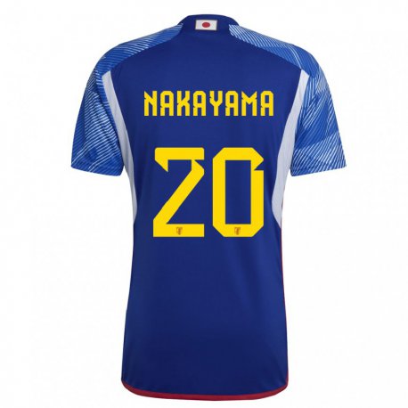 Kandiny Hombre Camiseta Japón Yuta Nakayama #20 Azul Real 1ª Equipación 22-24 La Camisa Chile