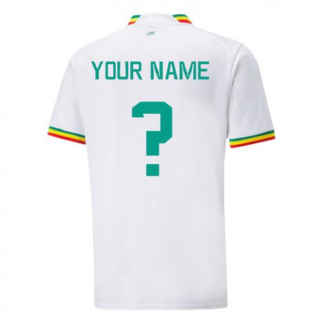 Kandiny Hombre Camiseta Senegal Su Nombre #0 Blanco 1ª Equipación 22-24 La Camisa Chile