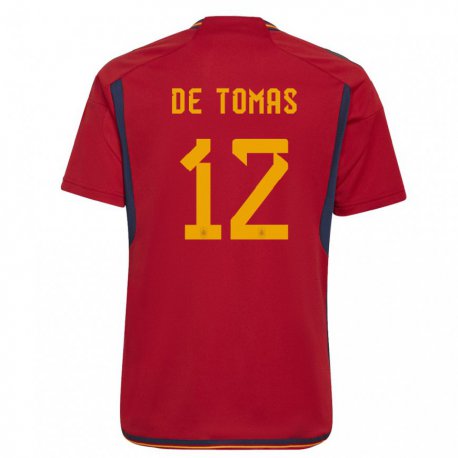 Kandiny Hombre Camiseta España Raul De Tomas #12 Rojo 1ª Equipación 22-24 La Camisa Chile