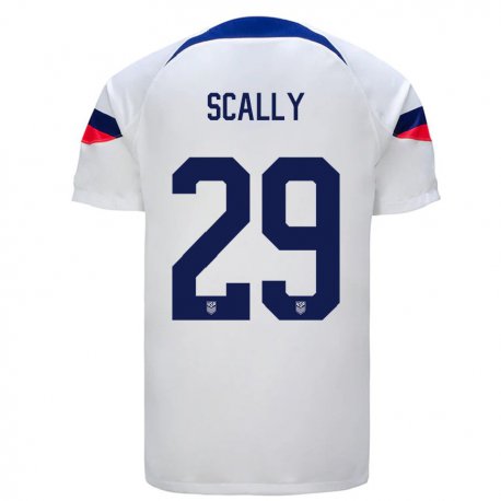 Kandiny Hombre Camiseta Estados Unidos Joseph Scally #29 Blanco 1ª Equipación 22-24 La Camisa Chile