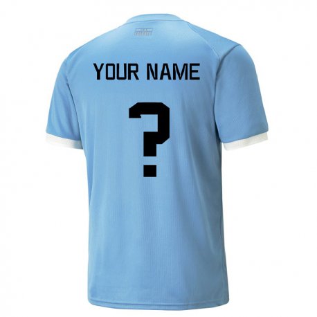 Kandiny Hombre Camiseta Uruguay Su Nombre #0 Azul 1ª Equipación 22-24 La Camisa Chile