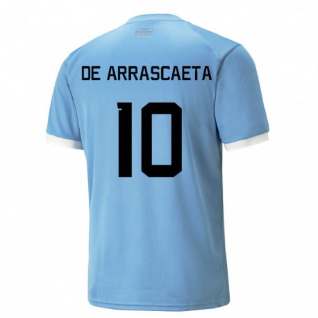 Kandiny Hombre Camiseta Uruguay Giorgian De Arrascaeta #10 Azul 1ª Equipación 22-24 La Camisa Chile