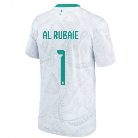 Kandiny Hombre Camiseta Arabia Saudita Mohammed Al Rubaie #1 Blanco 1ª Equipación 22-24 La Camisa Chile