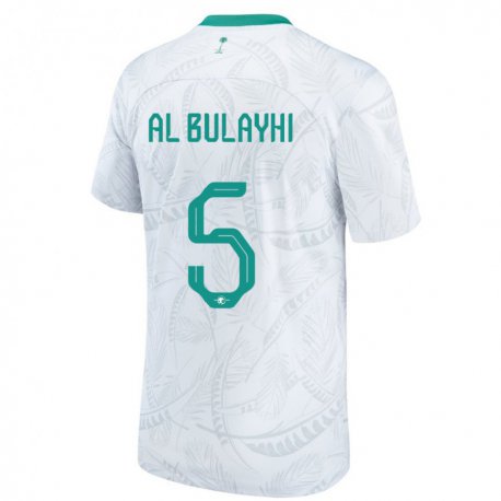 Kandiny Hombre Camiseta Arabia Saudita Ali Al Bulayhi #5 Blanco 1ª Equipación 22-24 La Camisa Chile