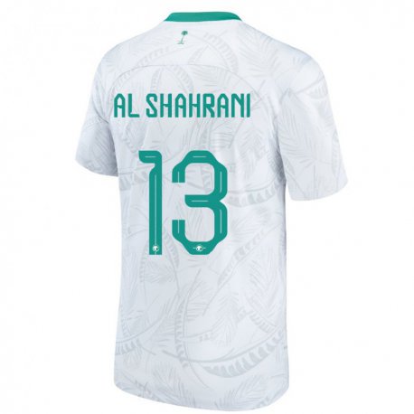 Kandiny Hombre Camiseta Arabia Saudita Yaseer Al Shahrani #13 Blanco 1ª Equipación 22-24 La Camisa Chile