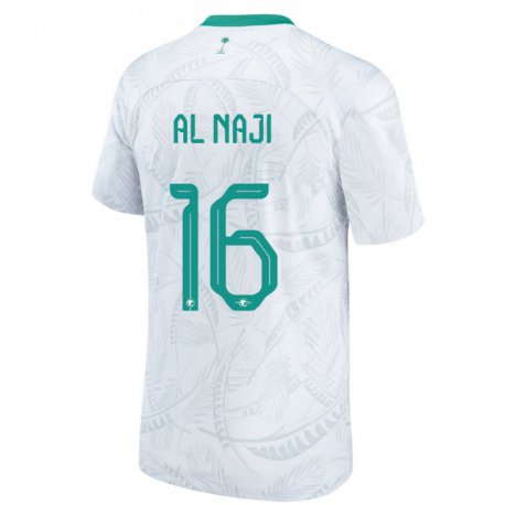 Kandiny Hombre Camiseta Arabia Saudita Sami Al Naji #16 Blanco 1ª Equipación 22-24 La Camisa Chile