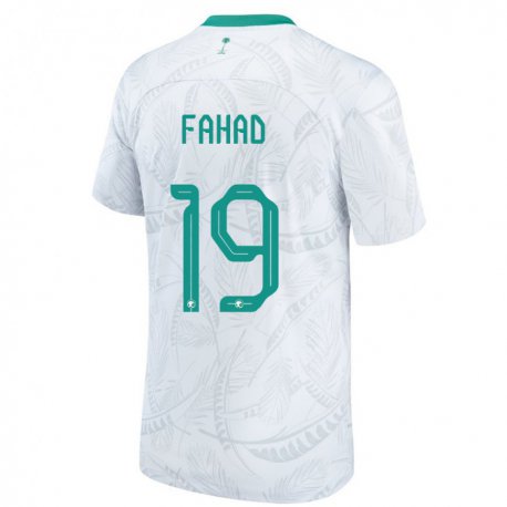 Kandiny Hombre Camiseta Arabia Saudita Fahad Al Muwallad #19 Blanco 1ª Equipación 22-24 La Camisa Chile