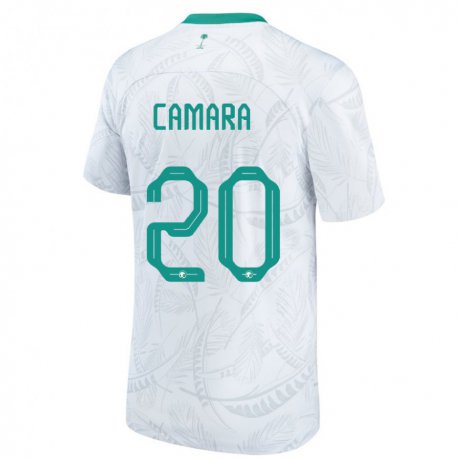 Kandiny Hombre Camiseta Arabia Saudita Haroune Camara #20 Blanco 1ª Equipación 22-24 La Camisa Chile