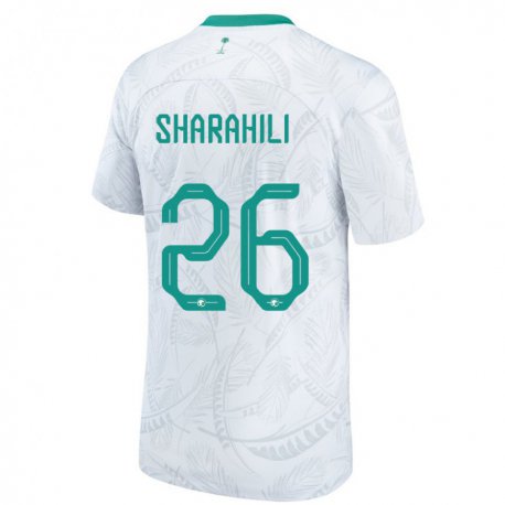 Kandiny Hombre Camiseta Arabia Saudita Riyadh Sharahili #26 Blanco 1ª Equipación 22-24 La Camisa Chile