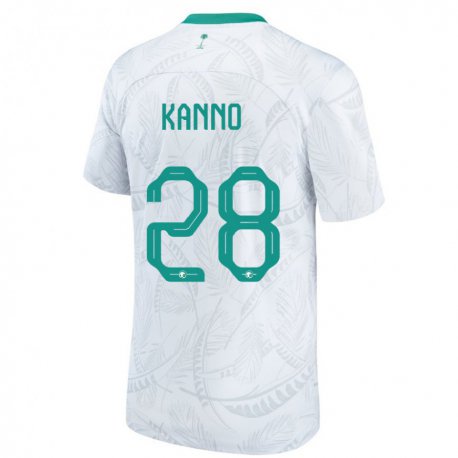 Kandiny Hombre Camiseta Arabia Saudita Mohamed Kanno #28 Blanco 1ª Equipación 22-24 La Camisa Chile