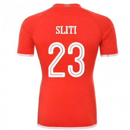 Kandiny Hombre Camiseta Túnez Naim Sliti #23 Rojo 1ª Equipación 22-24 La Camisa Chile