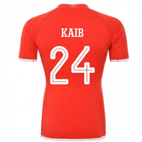 Kandiny Hombre Camiseta Túnez Rami Kaib #24 Rojo 1ª Equipación 22-24 La Camisa Chile