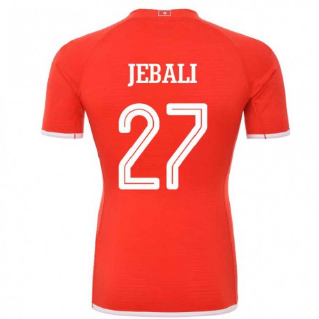 Kandiny Hombre Camiseta Túnez Issam Jebali #27 Rojo 1ª Equipación 22-24 La Camisa Chile