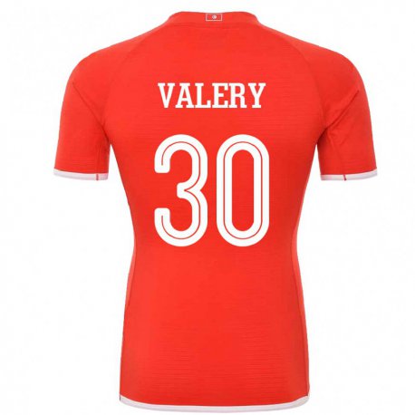 Kandiny Hombre Camiseta Túnez Yann Valery #30 Rojo 1ª Equipación 22-24 La Camisa Chile