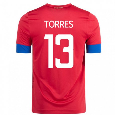 Kandiny Hombre Camiseta Costa Rica Gerson Torres #13 Rojo 1ª Equipación 22-24 La Camisa Chile