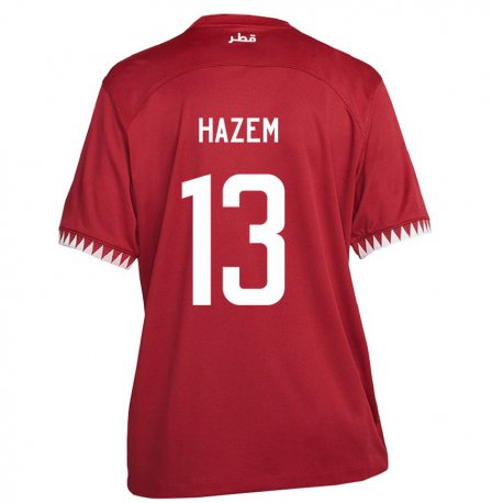 Kandiny Hombre Camiseta Catar Hazem Shehata #13 Granate 1ª Equipación 22-24 La Camisa Chile