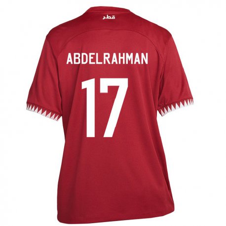 Kandiny Hombre Camiseta Catar Abdelrahman Fahmi Moustafa #17 Granate 1ª Equipación 22-24 La Camisa Chile