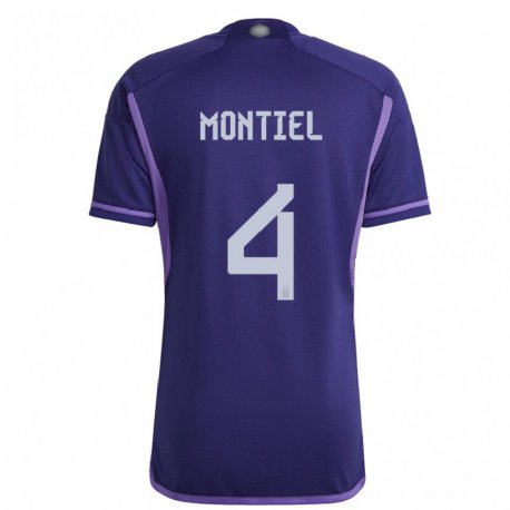 Kandiny Hombre Camiseta Argentina Gonzalo Montiel #4 Morado 2ª Equipación 22-24 La Camisa Chile