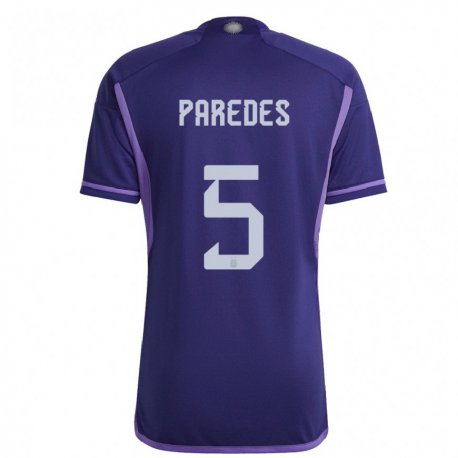 Kandiny Hombre Camiseta Argentina Leandro Paredes #5 Morado 2ª Equipación 22-24 La Camisa Chile