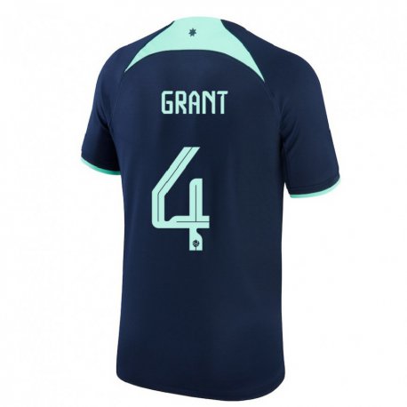 Kandiny Hombre Camiseta Australia Rhyan Grant #4 Azul Oscuro 2ª Equipación 22-24 La Camisa Chile