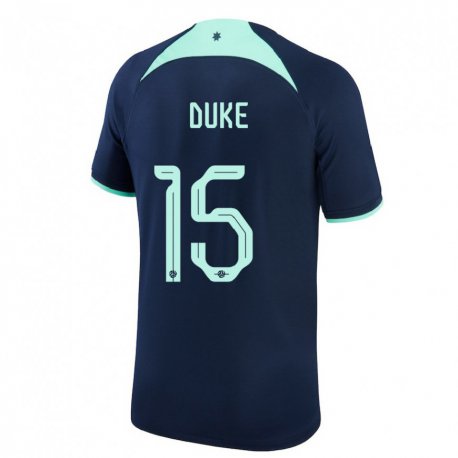Kandiny Hombre Camiseta Australia Mitchell Duke #15 Azul Oscuro 2ª Equipación 22-24 La Camisa Chile