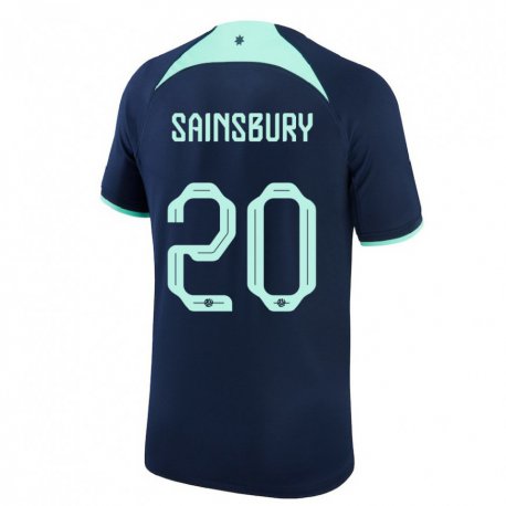 Kandiny Hombre Camiseta Australia Trent Sainsbury #20 Azul Oscuro 2ª Equipación 22-24 La Camisa Chile