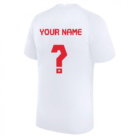 Kandiny Hombre Camiseta Canadá Su Nombre #0 Blanco 2ª Equipación 22-24 La Camisa Chile