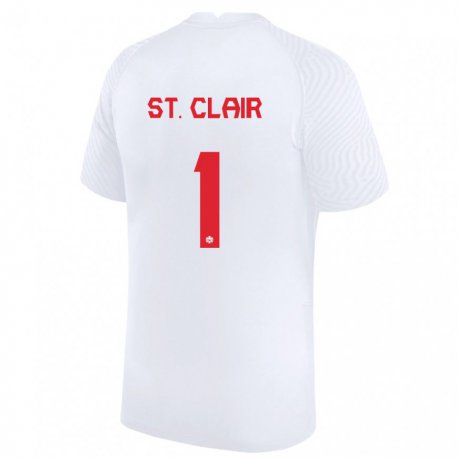 Kandiny Hombre Camiseta Canadá Dayne St Clair #1 Blanco 2ª Equipación 22-24 La Camisa Chile
