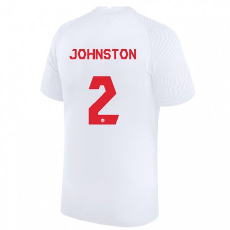Kandiny Hombre Camiseta Canadá Alistair Johnston #2 Blanco 2ª Equipación 22-24 La Camisa Chile
