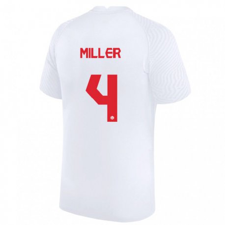 Kandiny Hombre Camiseta Canadá Kamal Miller #4 Blanco 2ª Equipación 22-24 La Camisa Chile