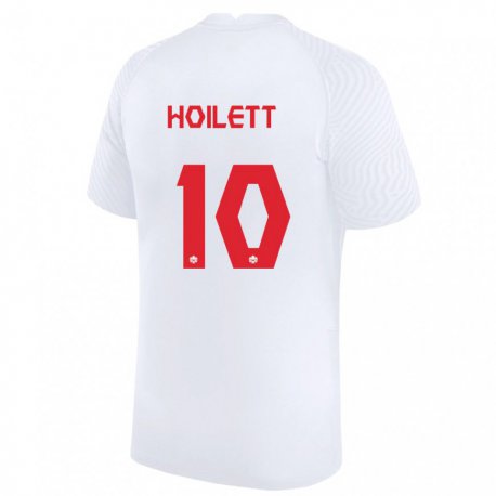 Kandiny Hombre Camiseta Canadá David Junior Hoilett #10 Blanco 2ª Equipación 22-24 La Camisa Chile