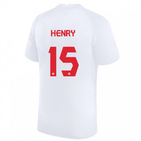 Kandiny Hombre Camiseta Canadá Doneil Henry #15 Blanco 2ª Equipación 22-24 La Camisa Chile