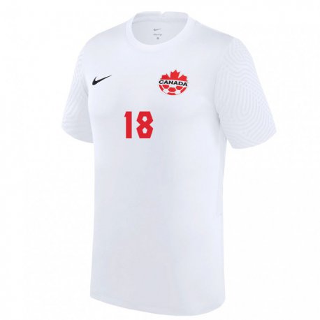 Kandiny Hombre Camiseta Canadá Milan Borjan #18 Blanco 2ª Equipación 22-24 La Camisa Chile