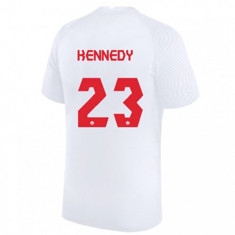 Kandiny Hombre Camiseta Canadá Scott Kennedy #23 Blanco 2ª Equipación 22-24 La Camisa Chile