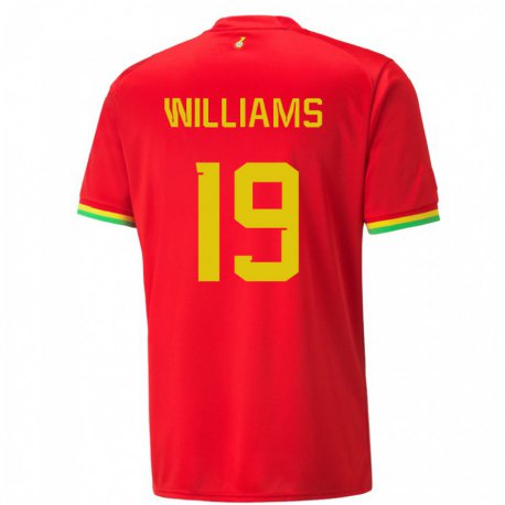 Kandiny Hombre Camiseta Ghana Inaki Williams #19 Rojo 2ª Equipación 22-24 La Camisa Chile