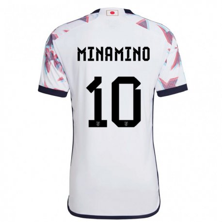 Kandiny Hombre Camiseta Japón Takumi Minamino #10 Blanco 2ª Equipación 22-24 La Camisa Chile