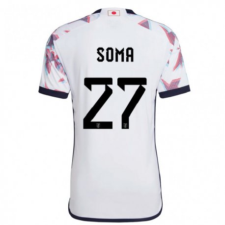 Kandiny Hombre Camiseta Japón Yuki Soma #27 Blanco 2ª Equipación 22-24 La Camisa Chile